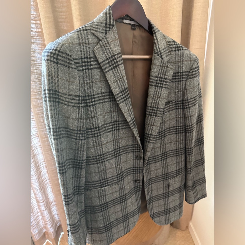 Gray Plaid Men's Blazer